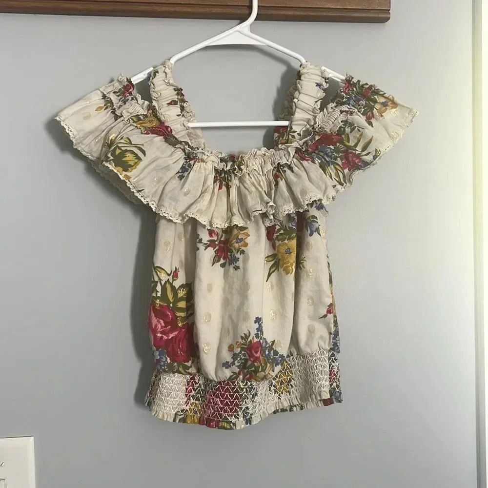 𝅺HOUSE‎ Of Harlow 1960 Floral Cold Shoulder Top Size Small